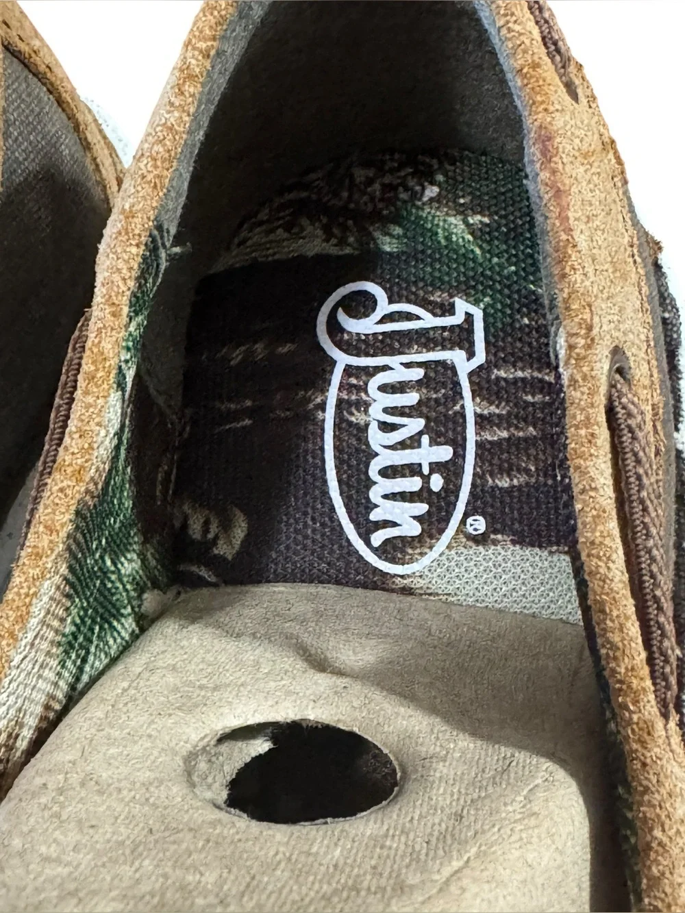 Justin Walker Ash Camel Cow Suede, Canvas Boat Shoe New